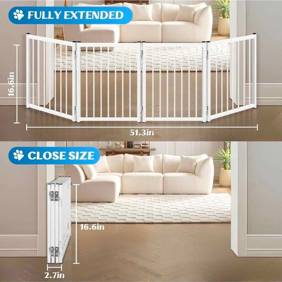 Freestanding Short Dog Gate, 16.6" Metal Foldable Pet Gate - photo 2