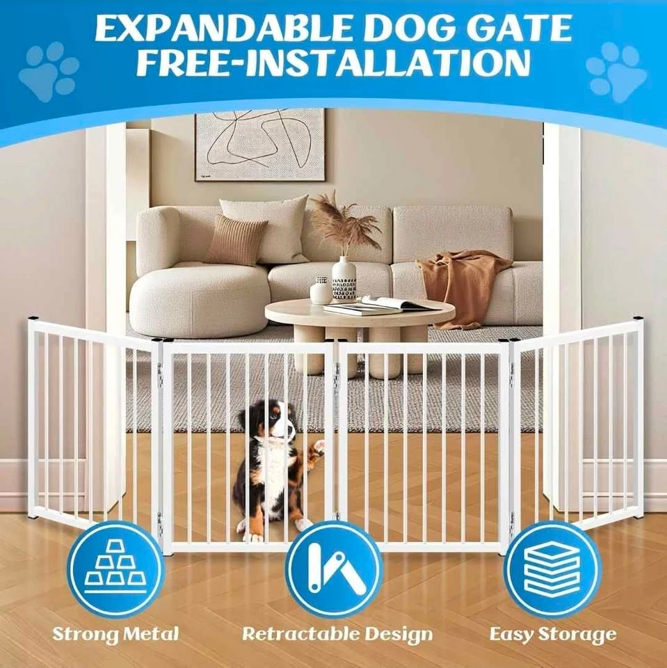 Freestanding Short Dog Gate, 16.6" Metal Foldable Pet Gate - photo 3