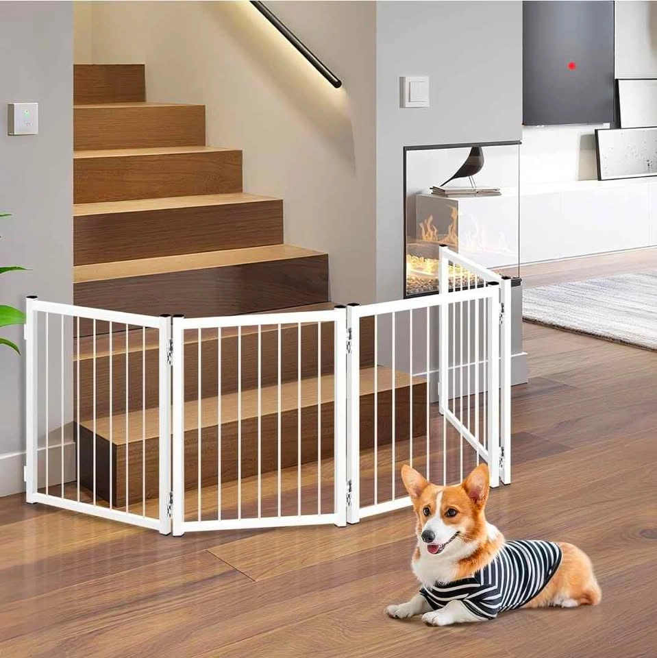 Freestanding Short Dog Gate, 16.6" Metal Foldable Pet Gate - photo 4