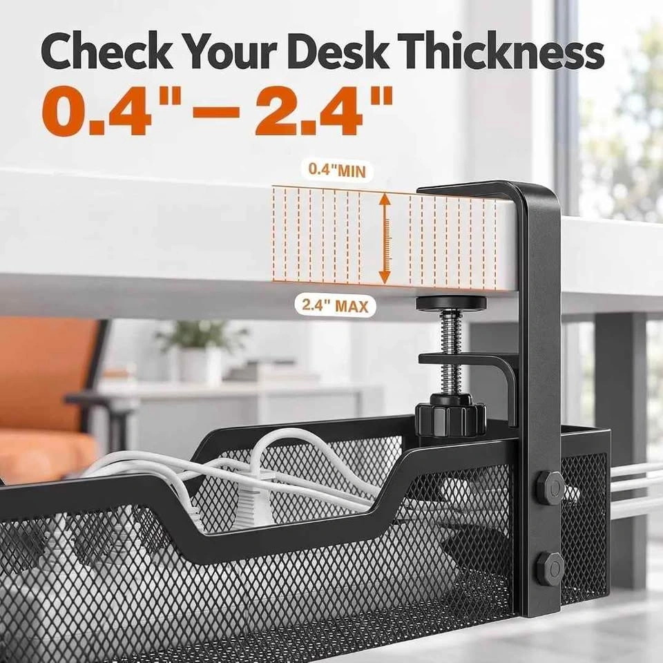25" Under Desk Cable Management Tray, Quszmd Wire Organizer - photo 3