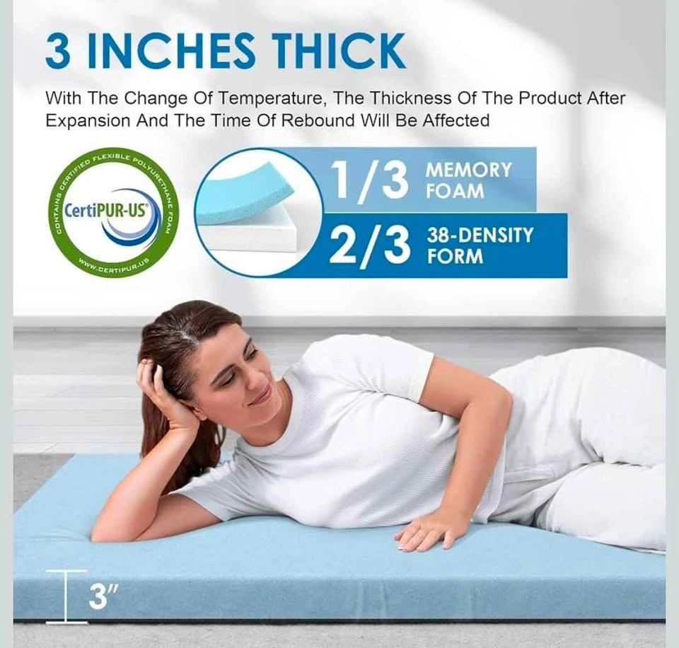 KingChii Memory Foam Camping Mattress 75x84x3 - photo 3