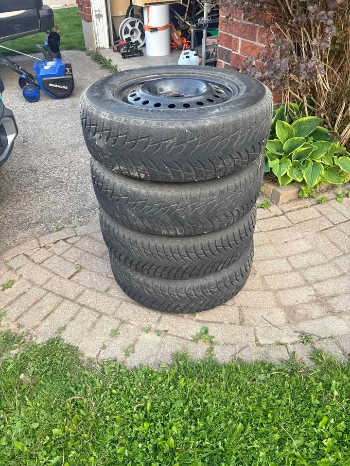 Winter tire set on rims