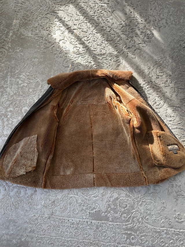 Roberto Baroso distressed shearling aviator-style jacket. Size L - photo 2