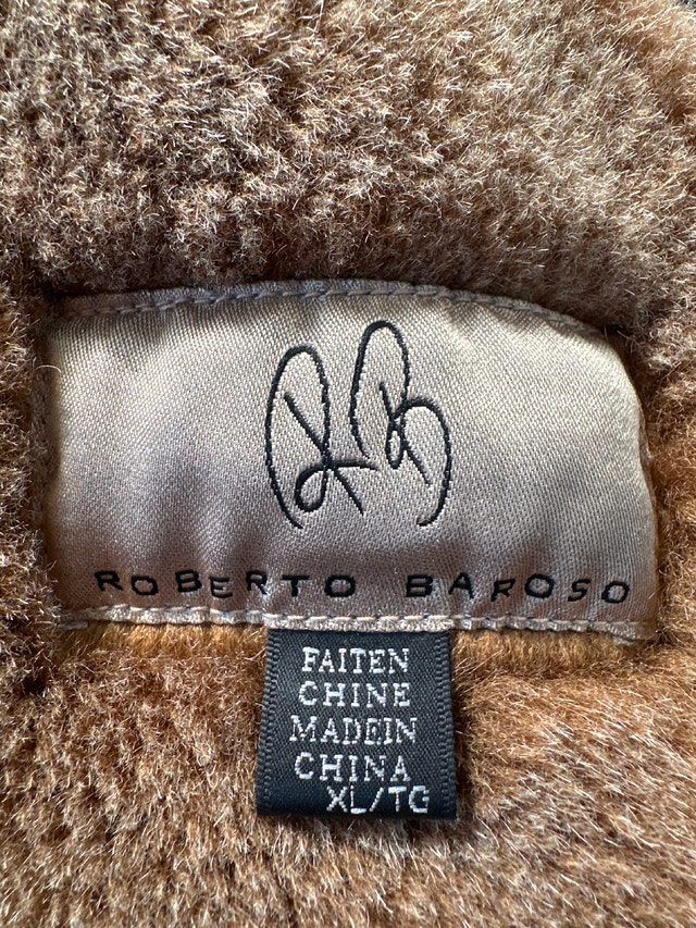 Roberto Baroso distressed shearling aviator-style jacket. Size L - photo 3
