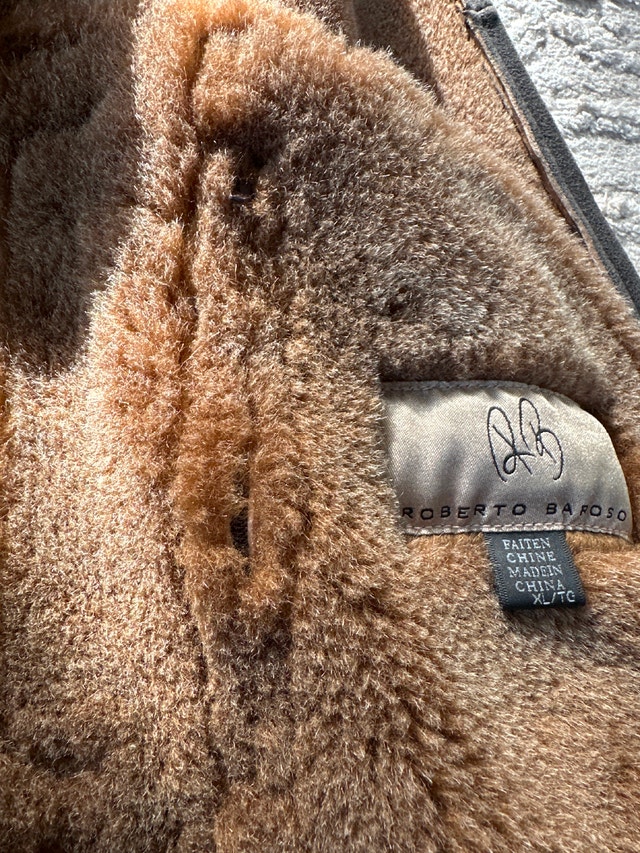 Roberto Baroso distressed shearling aviator-style jacket. Size L - photo 5
