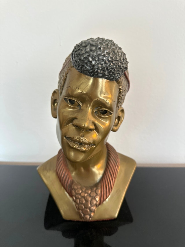 "Maasai Bust" by James Tandi. Signed, 27th of 300.