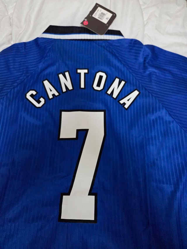 Man United Cantona #7 1996 1997 Blue Away - photo 2