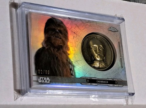 2019 Star Wars Topps Chrome Chewbacca C-3PO Medallion 02/99 - photo 2