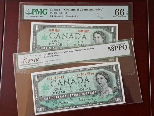 1967 Canada $1 Centennial Commemorative & L/O Replacement Notes - photo 3