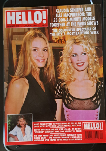 1994 July Hello! Magazine Claudia Schiffer & Elle MacPherson