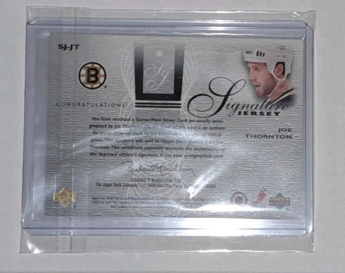 2003-04 Upper Deck Joe Thornton Jersey Signature Autograph - photo 5