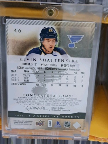2013-14 Upper Deck Artifacts Kevin Shattenkirk Cards - photo 5