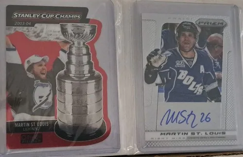 Martin St. Louis Card Lot: 2013 Prizm Auto & 2014 OPC Champs