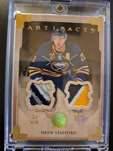 2013-14 Upper Deck Artifacts Drew Stafford Gold Game Worn Card