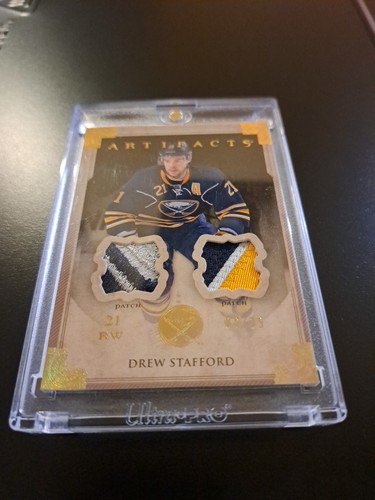 2013-14 Upper Deck Artifacts Drew Stafford Gold Game Worn Card - photo 4