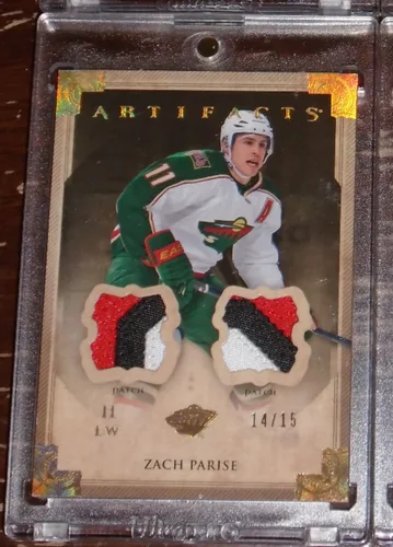 2013-14 Upper Deck Artifacts Gold Game Worn Zach Parise Card