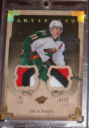 2013-14 Upper Deck Artifacts Gold Game Worn Zach Parise Card - photo 3