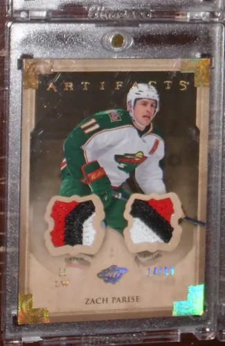 2013-14 Upper Deck Artifacts Gold Game Worn Zach Parise Card - photo 5