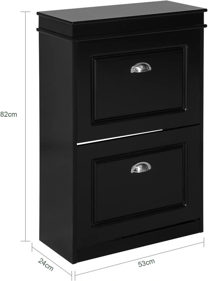 SoBuy Black Slim Shoe Cabinet with Flip-Drawers – FSR78-SCH - photo 3