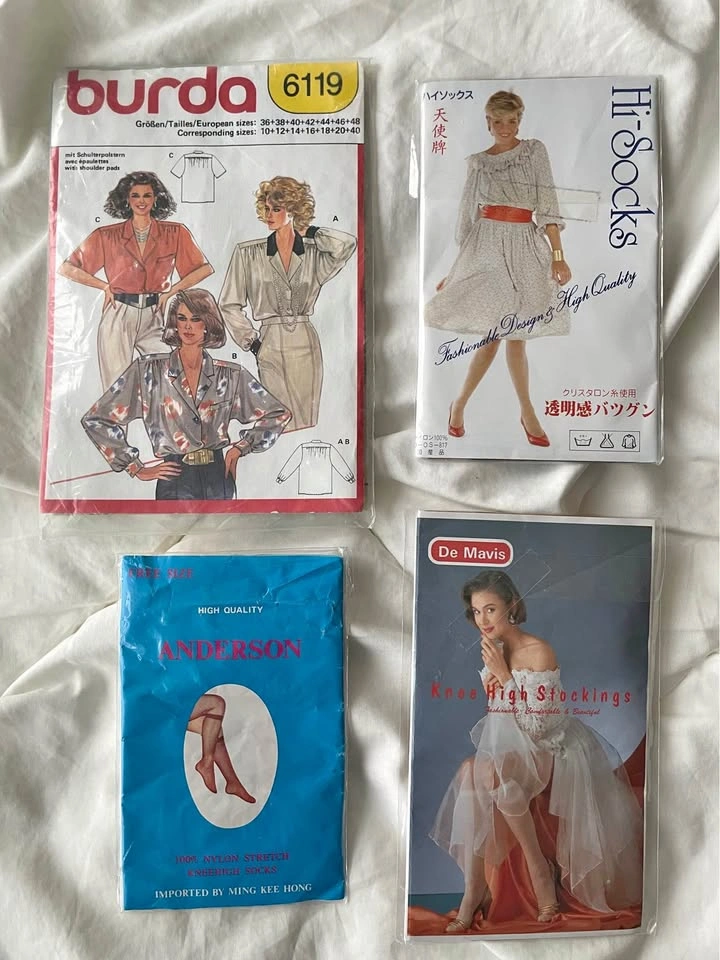 Vintage Burda 6119 Sewing Pattern and Knee High Stockings Bundle