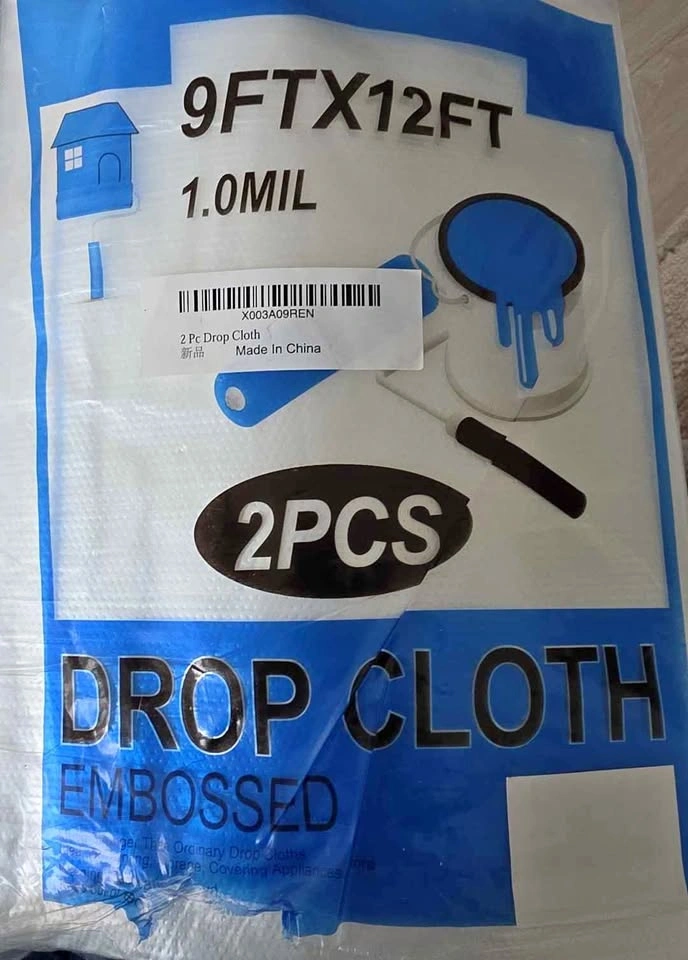 1-Pack 9ft x 12ft Embossed Drop Cloths