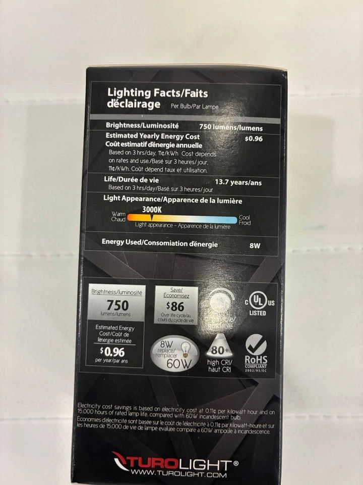Turolight ARTISAN Series A19 LED Bulb – 8W (60W Equivalent) - photo 3