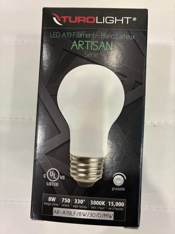 Turolight ARTISAN Series A19 LED Bulb – 8W (60W Equivalent) - photo 4