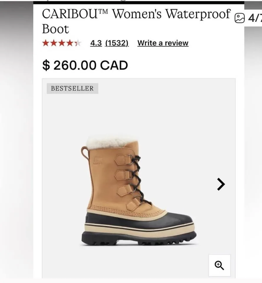 SOREL Caribou woman’s size 7 snow boots in a great condition image indicator(4)