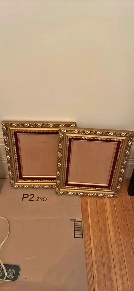 Gold painted Vintage picture frames. Set of 2