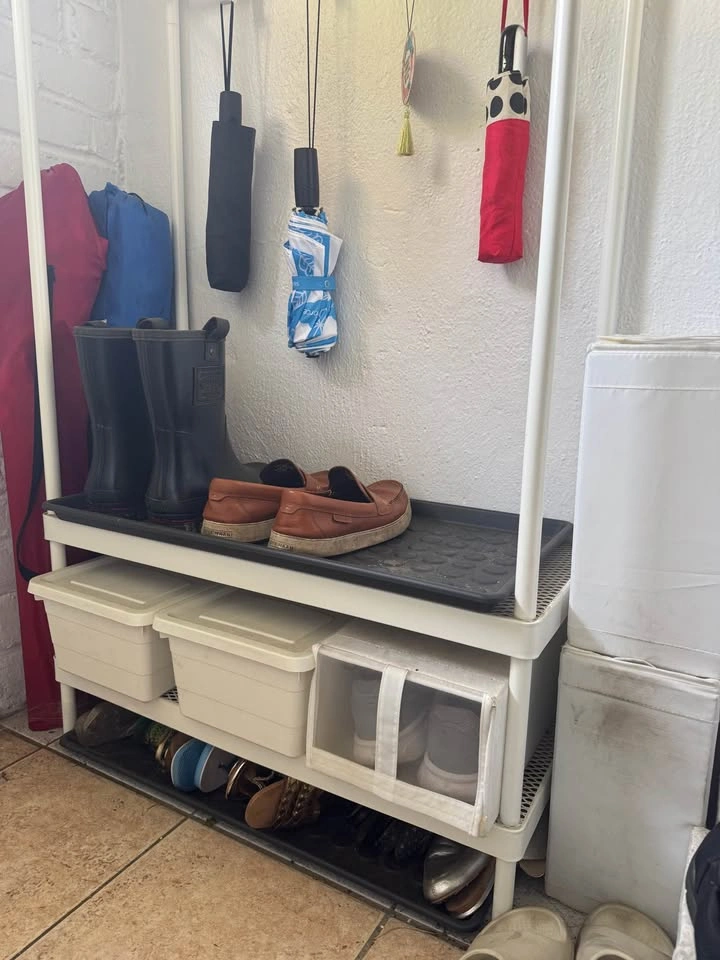 IKEA White Coat Rack & Shoe Storage Organizer - photo 4