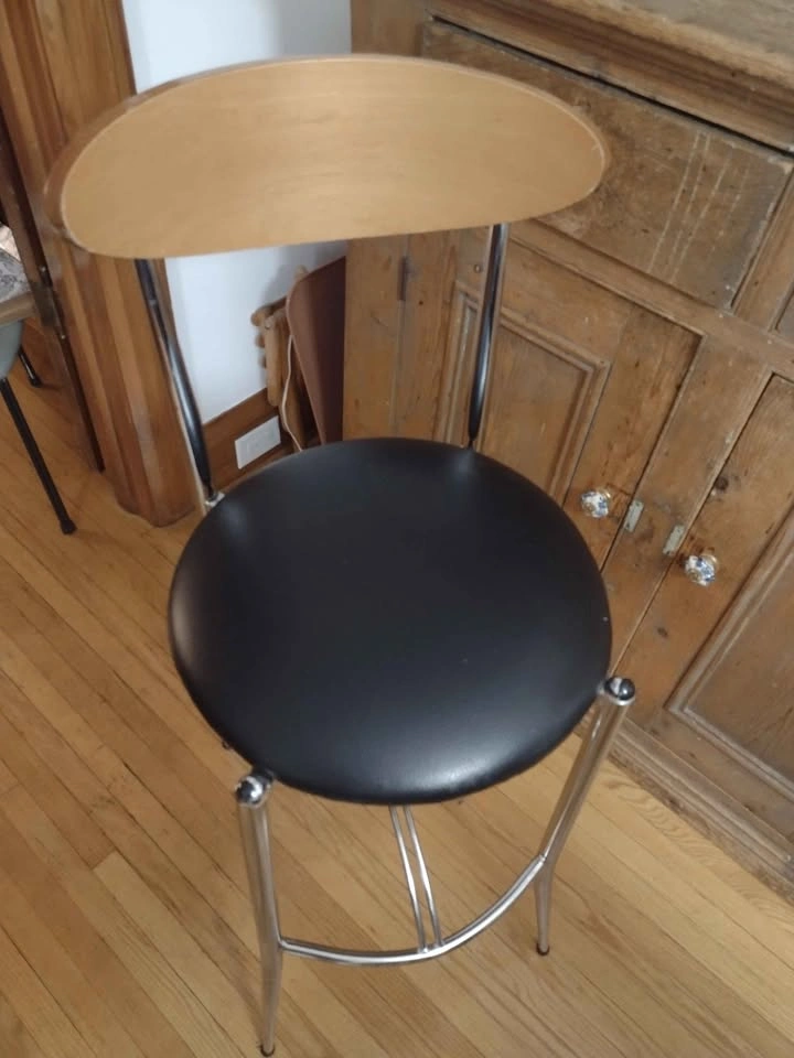 Chrome and Wood Bar Stool - photo 4