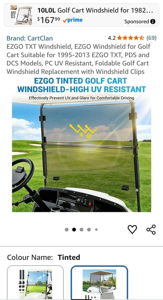 CartClan EZGO TXT Golf Cart Windshield - photo 2