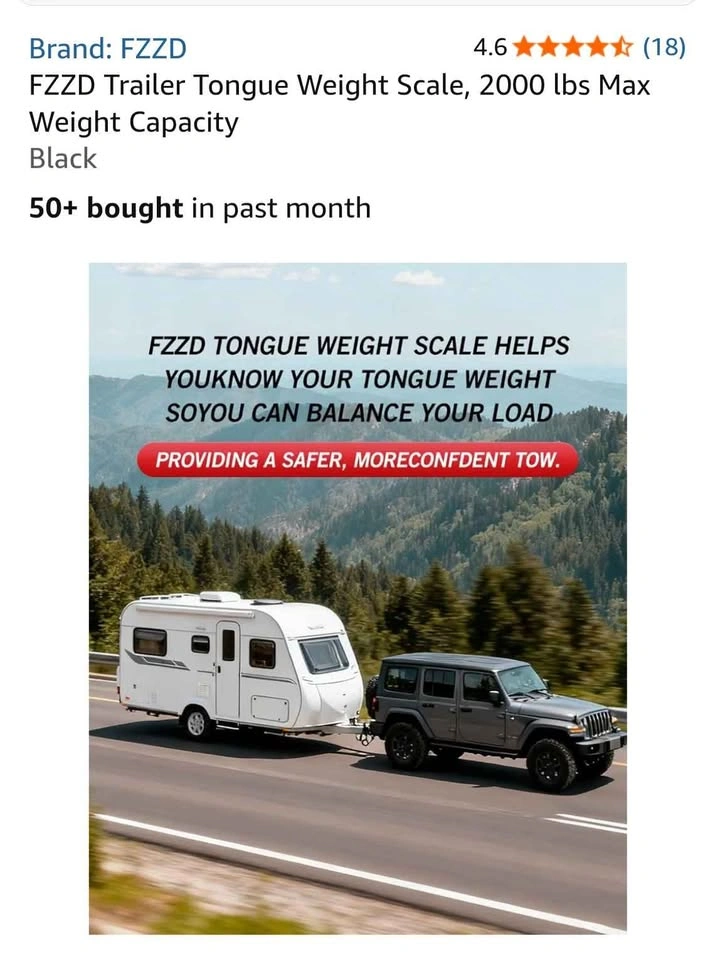 FZZD Trailer Tongue Weight Scale, 2000 lbs Max Weight Capacity - photo 4
