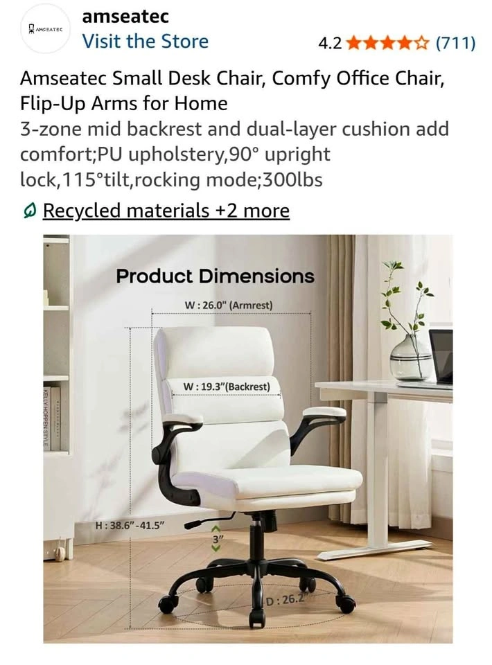 Amseatec Small Desk Chair