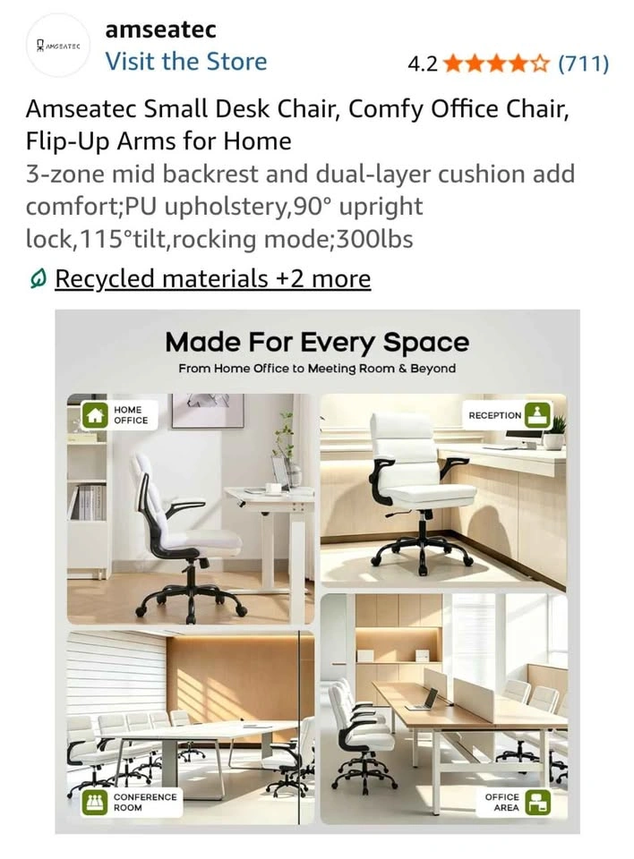 Amseatec Small Desk Chair - photo 2