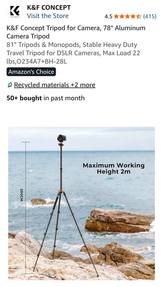 K&F Concept Tripod O234A7+BH-28L - photo 3