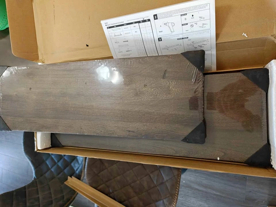 2 Floating Wall Shelves 24"x7.75" 1.8"
