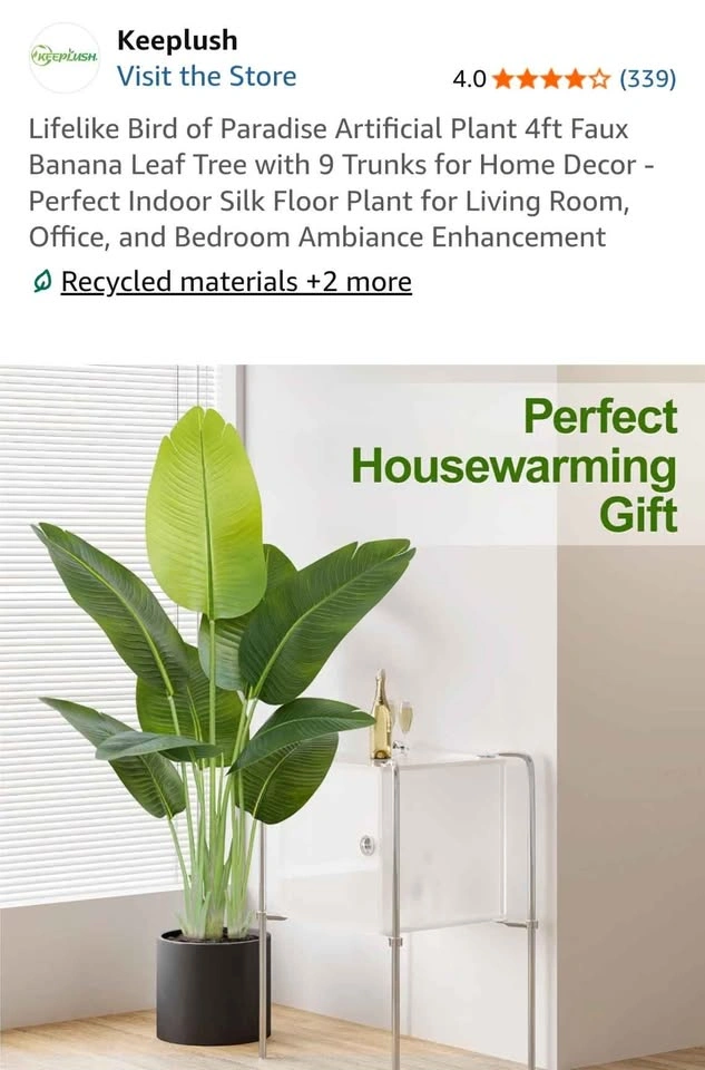 Keeplush Bird of Paradise Artificial Plant