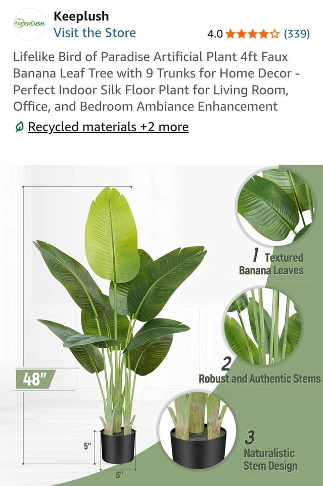 Keeplush Bird of Paradise Artificial Plant - photo 3