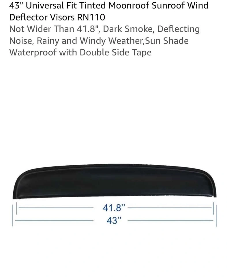 43" Universal Fit Tinted Moonroof Sunroof Wind Deflector - photo 2