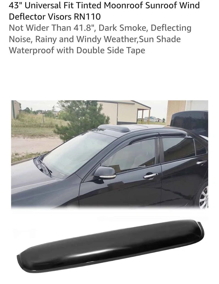 43" Universal Fit Tinted Moonroof Sunroof Wind Deflector - photo 3