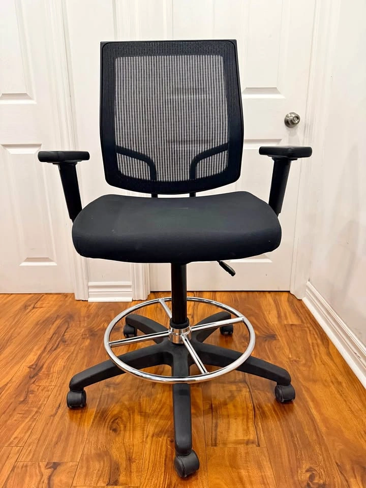 Black Mesh Ergonomic Drafting Chair