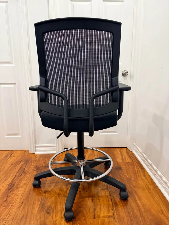 Black Mesh Ergonomic Drafting Chair - photo 2
