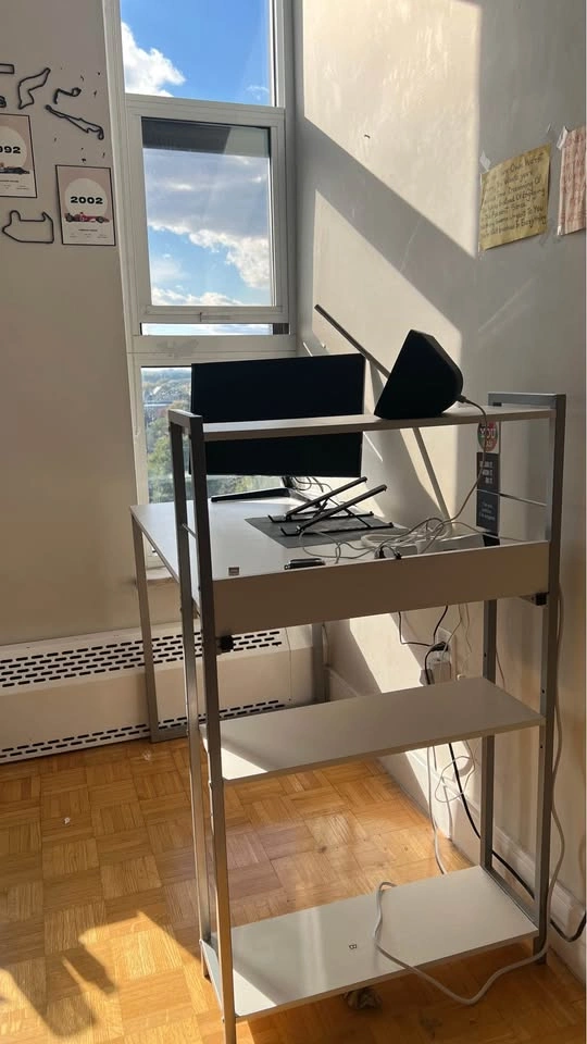 White Desk with Integrated Shelving Unit - photo 4