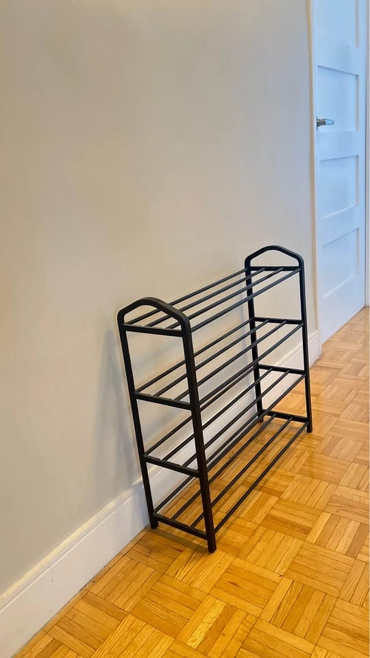 Black Metal 4-Tier Shoe Rack - photo 2