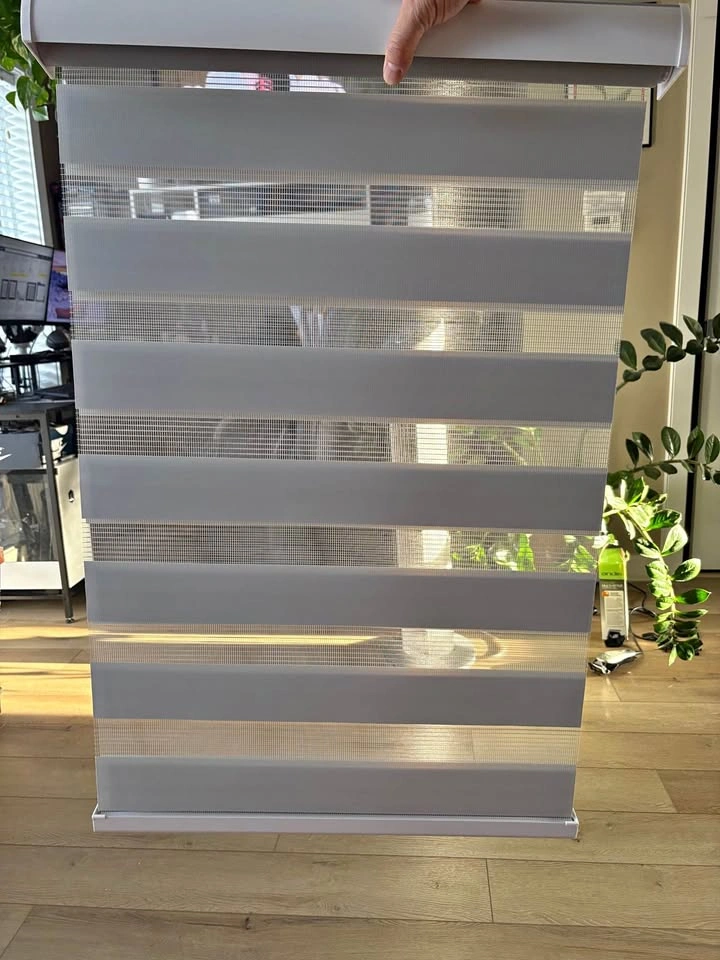 New - Cordless Zebra Blinds Light Grey