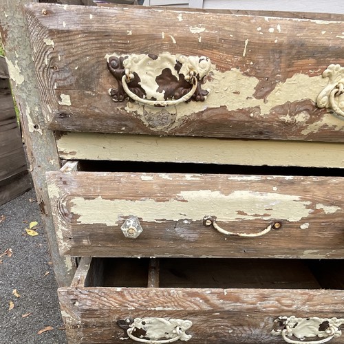 Handmade Primitive Large Wood Tool Storage Box w/ Drawers - photo 3