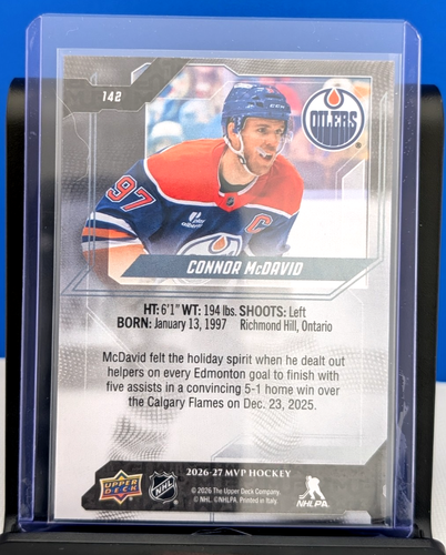 Connor McDavid 2026-27 Upper Deck MVP #142 Edmonton Oilers - photo 2