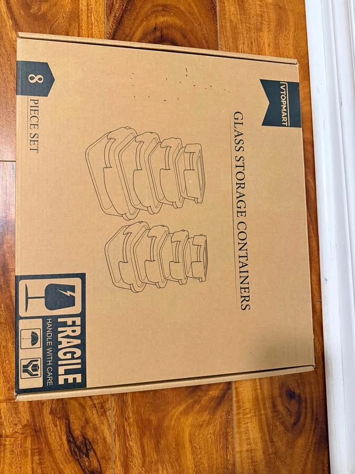 New (Unopened) Vtopmart 8 Piece Glass Storage Container Set