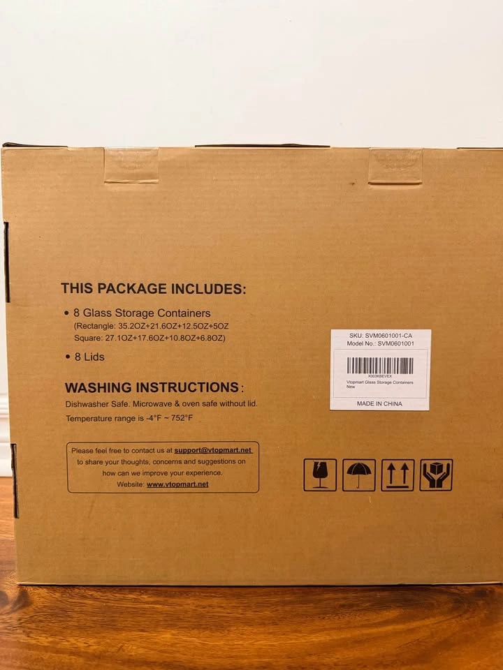 New (Unopened) Vtopmart 8 Piece Glass Storage Container Set - photo 2